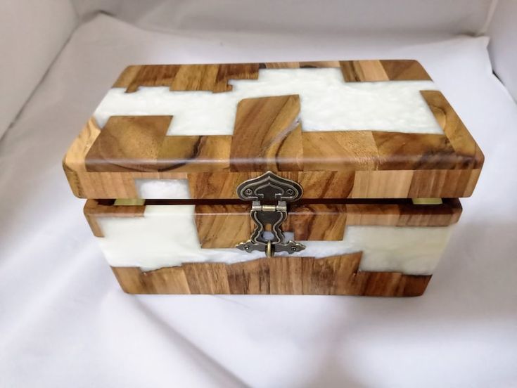 Wooden And Resin Jewelry Box Unique Design