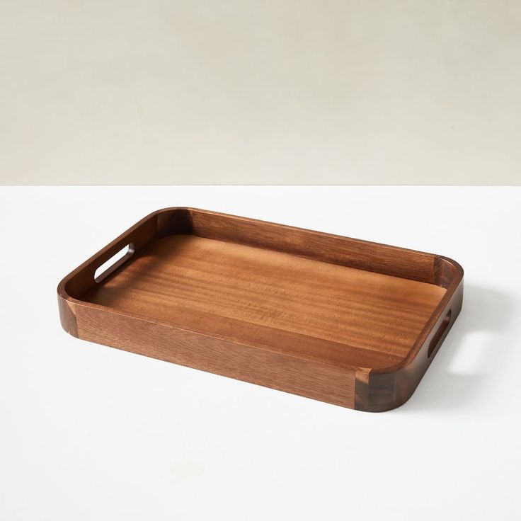 Wooden Serving Tray With a Smooth Finish And Sturdy Handles