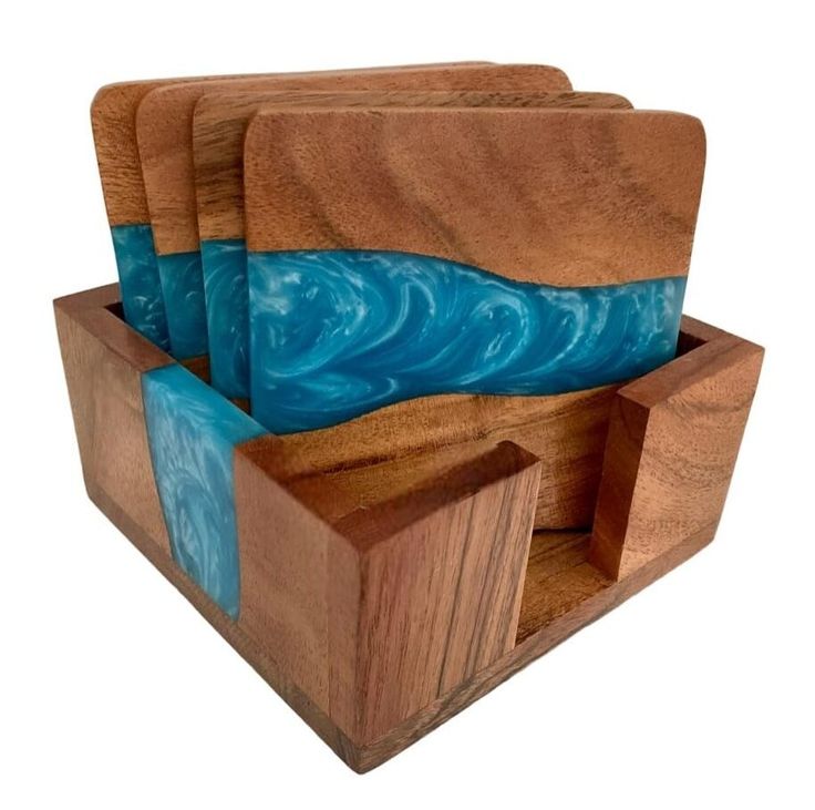 Wooden And Resin Coasters Handcrafted From Premium Wood And Resin - Image 2